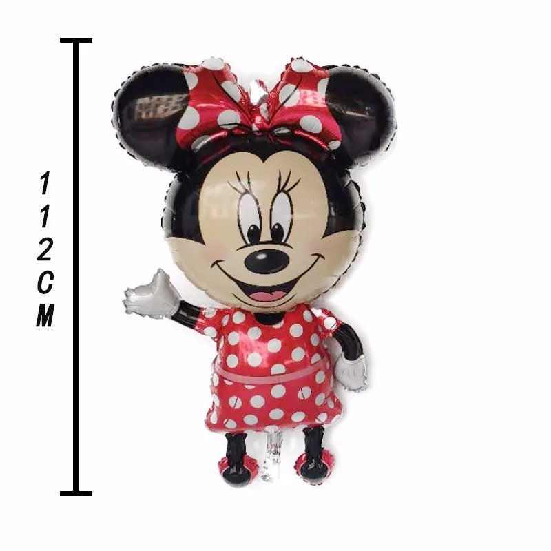 Дисней 112 см Большой Минни и Микки Маус фольгированные шары День рождения украшения дети Babyshower пол раскрыть шары детские игрушки - Цвет: large pink