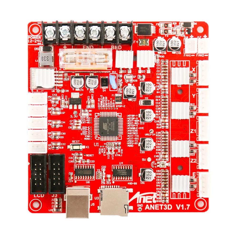 Anet V1.7 материнская плата + 12864 ЖК дисплей смарт обновления для A6 E10 E12 E16 A8 плюс 3d