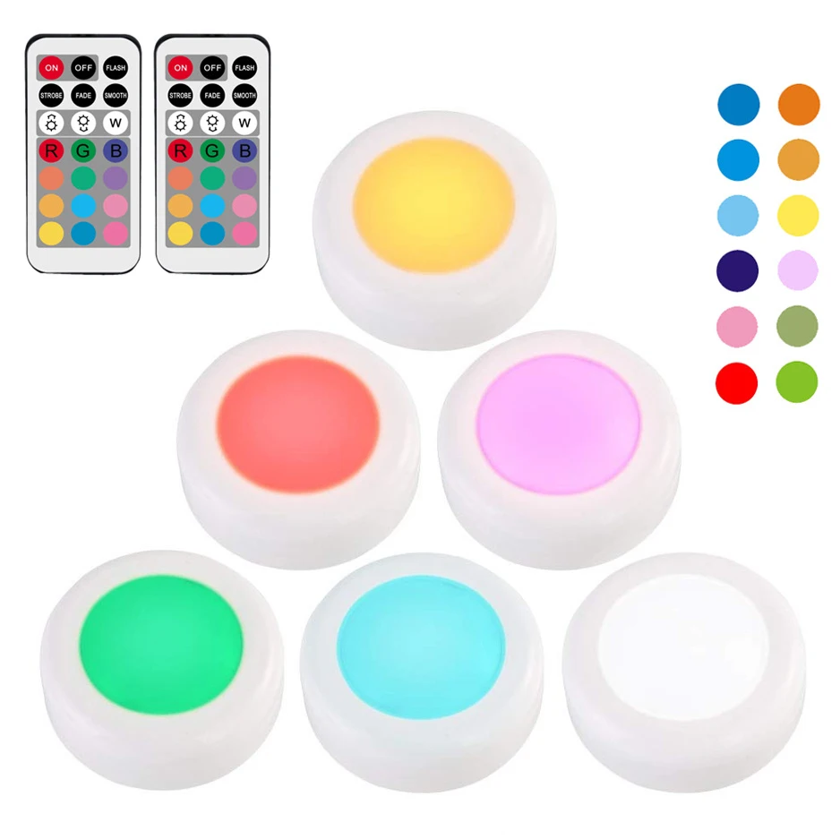 RGB 12 цветов Светодиодная подсветка под шкаф с регулируемой яркостью сенсорный датчик светодиодный светильник шайба s для шкафа закрытый шкаф лестница Прихожая Ночная лампа