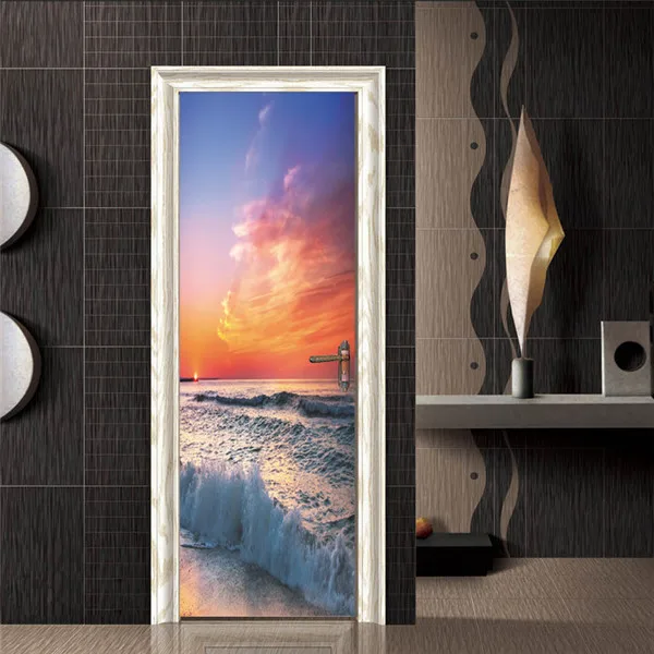ZB106 77*200 см 3D космический астронавт наклейка на дверь DIY самоклеющиеся виниловые обои для гостиной Фреска домашний дизайн наклейки декор плакат - Цвет: ZB106