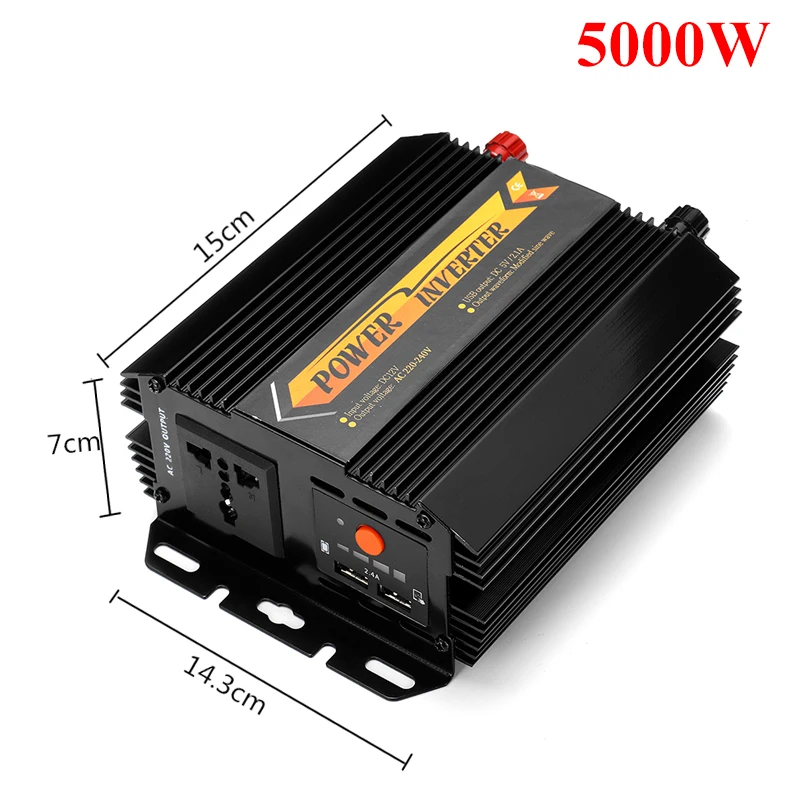 5000 Вт/6000 Вт пикс инвертор 12 В 220 В USB Авто модифицированный синусоидальный преобразователь напряжения солнечной энергии преобразователь автомобильного заряда