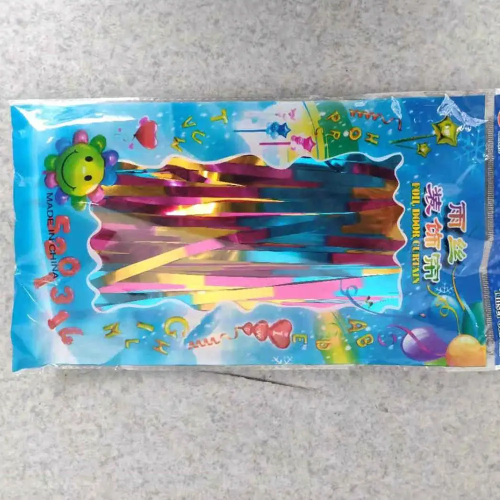 colorful 2 м* 1 м Длинная лента для завивки розового золота с кисточками для питомцев С днем рождения, свадьбы и принадлежности для юбилейной вечеринки, вечерние украшения - Цвет: colorful