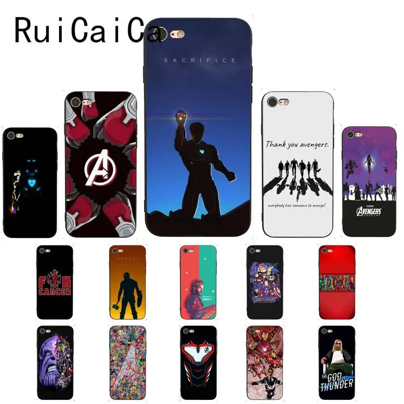 Ruicaica Deadpool Железный человек Marvel Мстители мягкий черный чехол для телефона iPhone 8 7 6