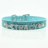 croc blue Кристалл DIY название ошейник для питомца собаки Bling Croc Гладкий Сияющий персонализированный ошейник для щенка кота аксессуары для домашних животных ошейник для удостоверения личности собаки - Цвет: croc blue
