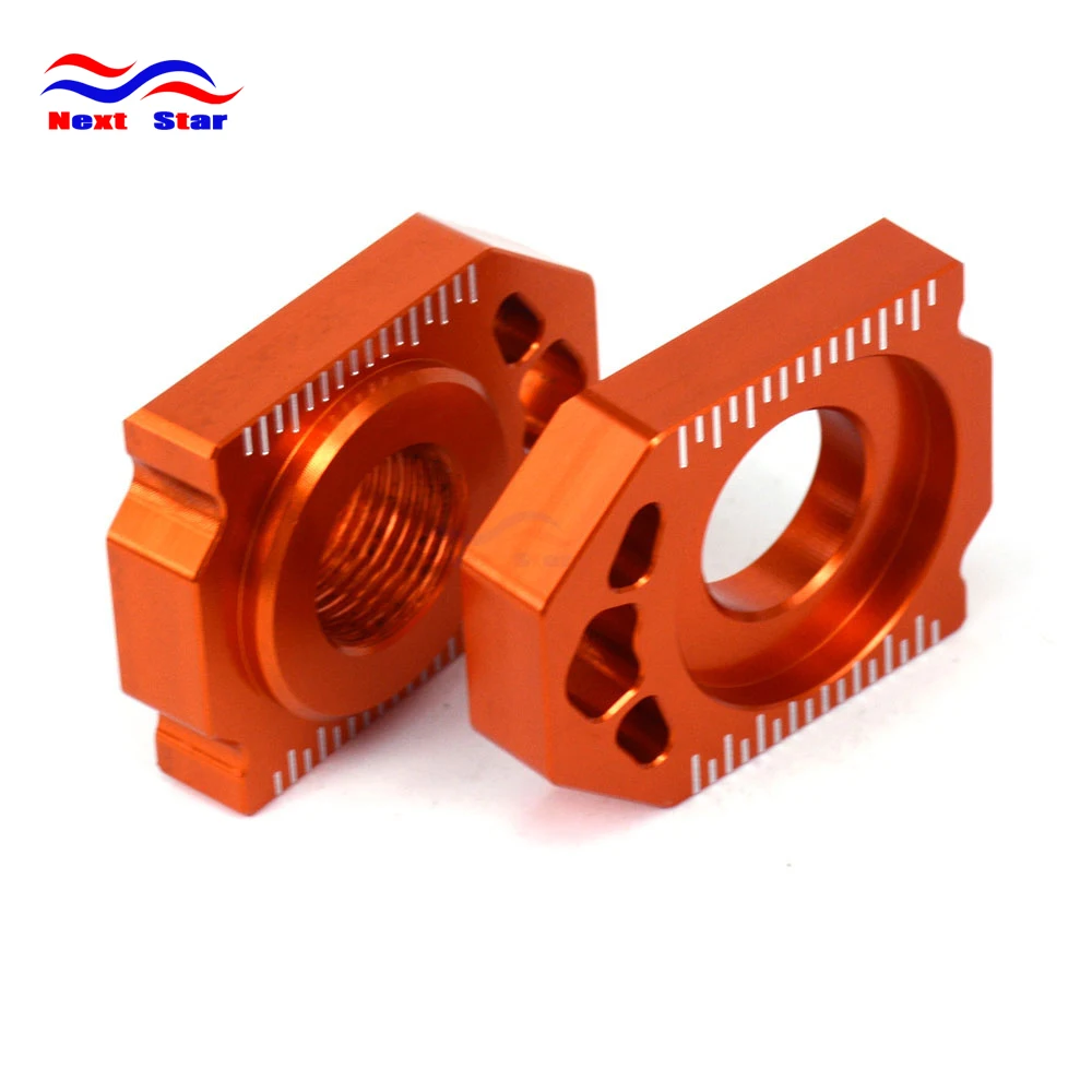 Оранжевый блок регулировки осевой цепи CNC для KTM SX SXF XC XCF EXC EXCF XCW XCFW 125 150 200 250 300 350 400