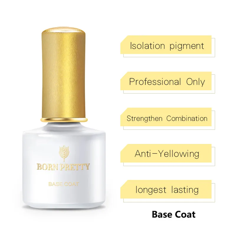 Base Coat Серия BORN PRETTY, весенний Гель-лак для ногтей, чистый цвет для ногтей, зеленый маникюр, замачиваемый, УФ-Гель-лак, верхнее покрытие, лак - Цвет: Base Coat