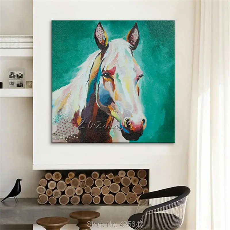 Картина маслом лошади на холсте настенные картины для гостиной стены искусства