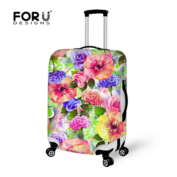FORUDESIGNS/3D защитный чехол для багажа с цветочным рисунком для 18-30 дюймов, чехол для багажника, чехол на колесиках, эластичный чехол для путешествий, чехлы на молнии - Цвет: C4352