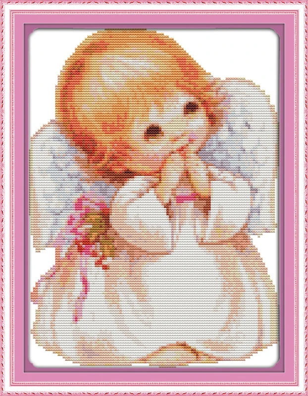 Красивый маленький ангел домашний декор Набор для вышивки крестиком 14 карат