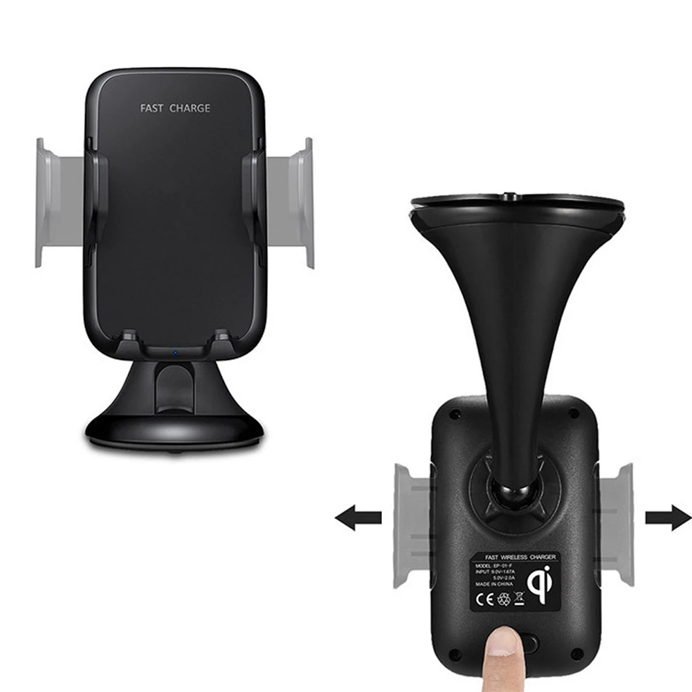car holder fast wireless car charger suction cup mount 2 in 1 wireless charger mobile phone holder for samsung charger holder free global shipping