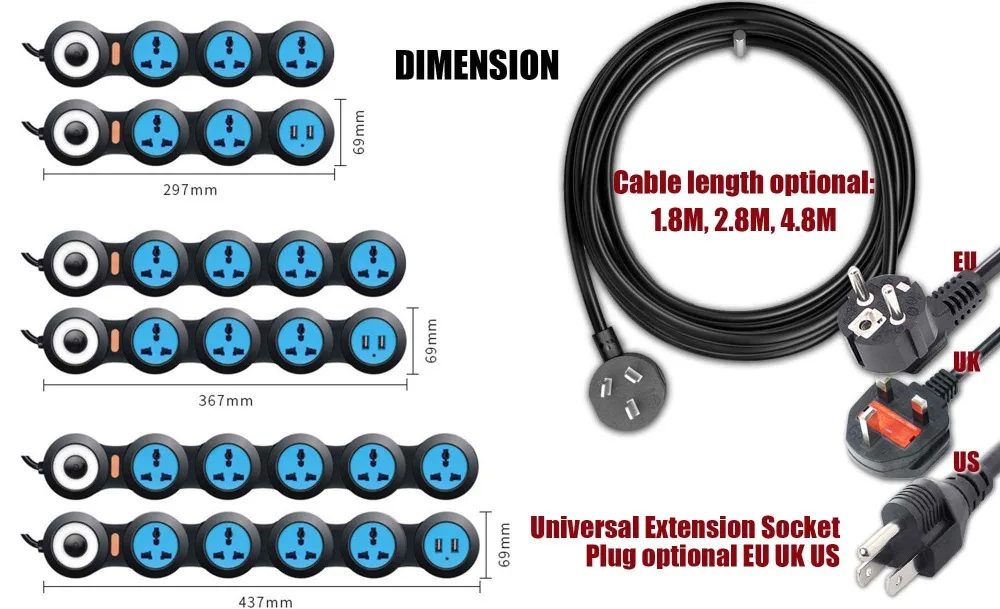 ЕС США Великобритания AU Подключите выход и 2 Зарядка через usb Порты и разъёмы Разъем расширения Универсальный удлинитель для скрытые розетка