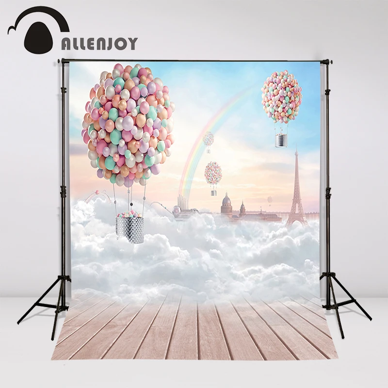Allenjoy фон для фотосъемки в стране чудес воздушный шар Радуга Эйфелева башня