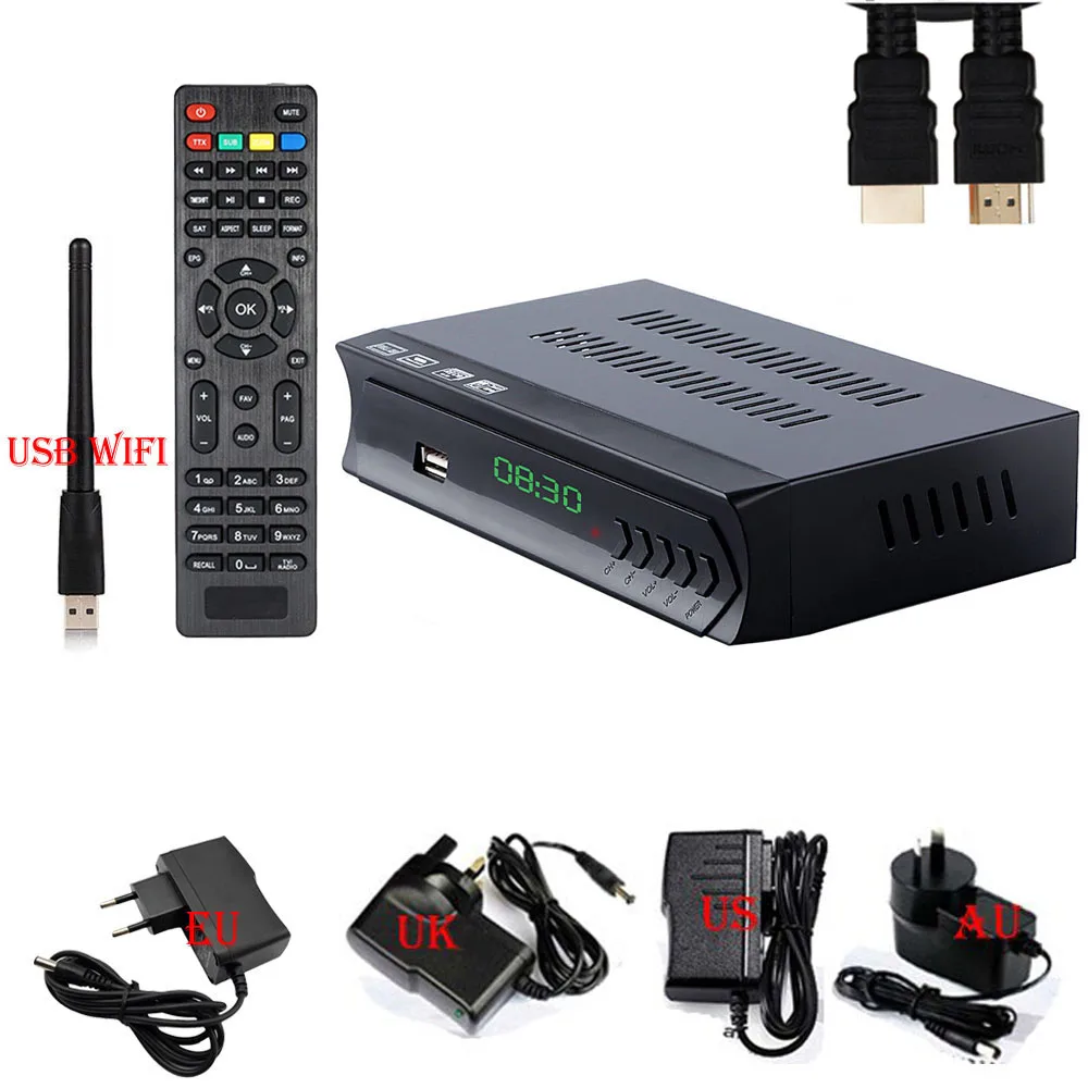 With USB Wifi Koqit k1 m3u IP ТВ плеер DVB-S2 HD цифровой ТВ приставка Спутниковый ресивер тюнер DVB S2 рецептор PVR ключ Vu RJ45 Wifi Интернет Youtube - Цвет: With USB Wifi