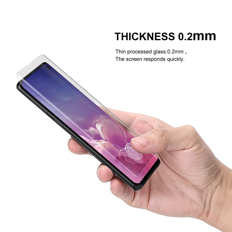 Протектор экрана с разблокировкой отпечатков пальцев для samsung Galaxy S10 УФ-стекло