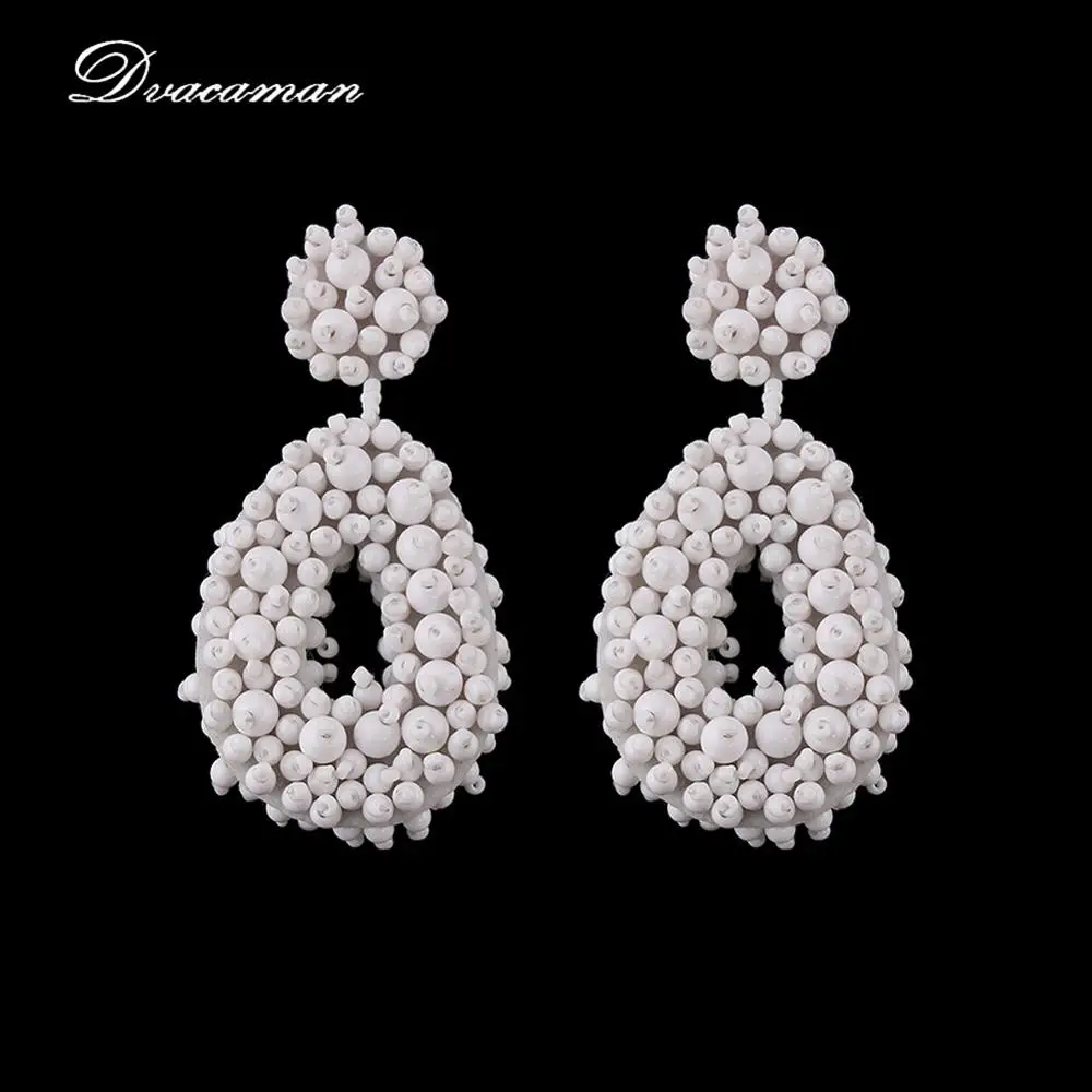 white Dvacaman, дизайн ZA, бусины, капли воды, серьги для женщин,, модные, полимерные, массивные, свадебные, вечерние, подарки, ювелирные изделия, бижутерия R66 - Окраска металла: white