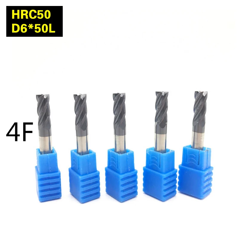 5 шт. 4f d6 * 50l HRC50 карбида токарный станок режущий инструмент ЧПУ пониженной концом | Фреза -32814943965
