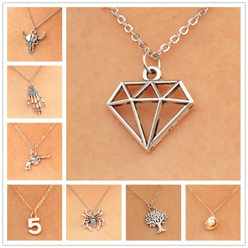Женская цепочка на ключицы короткая с кулоном в стиле панк|necklaces for women|pendant necklacechain