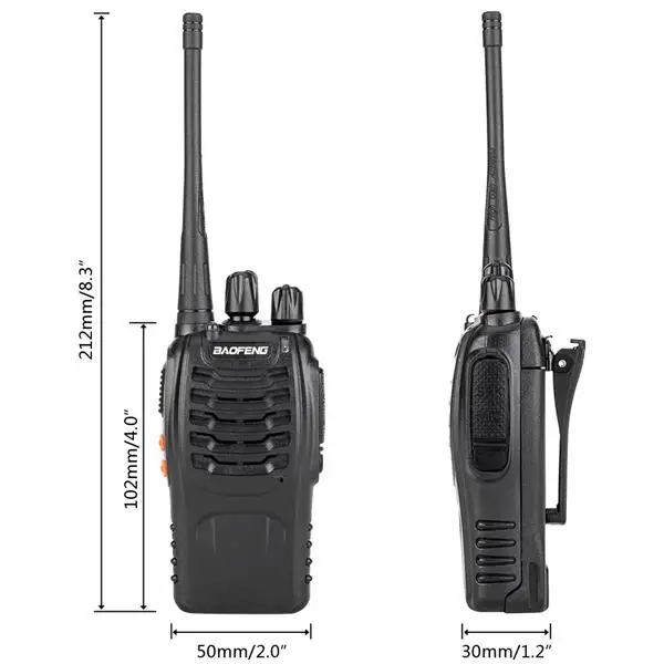 SOONHUA BF 888S 2 шт. иди и болтай Walkie Talkie “иди 5 Вт 400 470 МГц Talkie“ переносные рации с