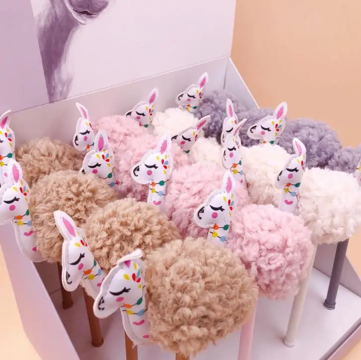 2 шт./компл. Kawaii 0 5 мм лама альпака с животными шарик для волос плюшевый гель ручка