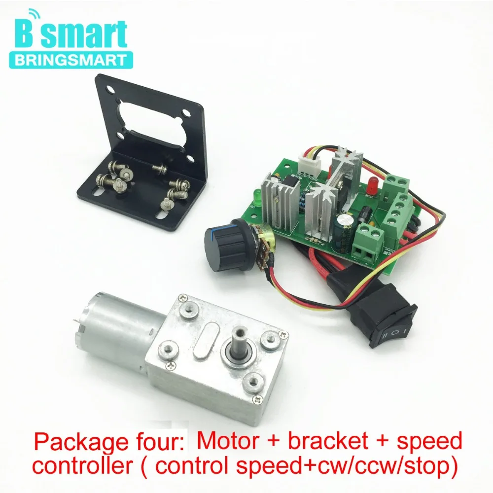 Электродвигатель постоянного тока Bringsmart 12 24 В 6 210 об./мин.|reduction box|dc worm gear motorworm motor |