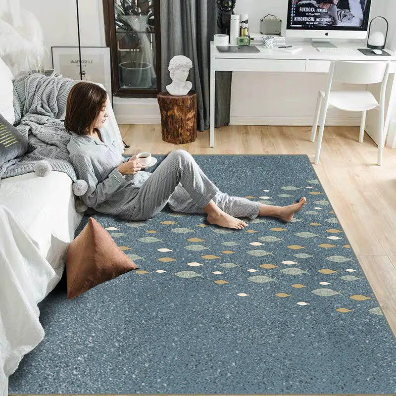 Ковер с листьями в скандинавском стиле мягкий прикроватный коврик для гостиной