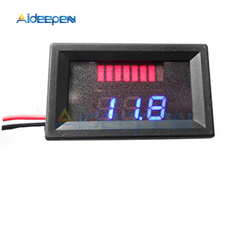 12V Blue 6 в 12 В 24 в 36 в 48 вакуумный индикатор уровня заряда батареи тестер литиевая измеритель емкости аккумулятора светодиодный тестер Вольтметр Du - Цвет: 12V Blue