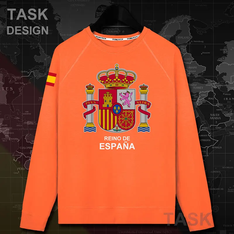 Королевство Испания Espana ESP испанский испанец мужское осеннее пальто с капюшоном пуловеры толстовки Толстовка тонкая уличная новая одежда 20 - Цвет: roundneck-orange