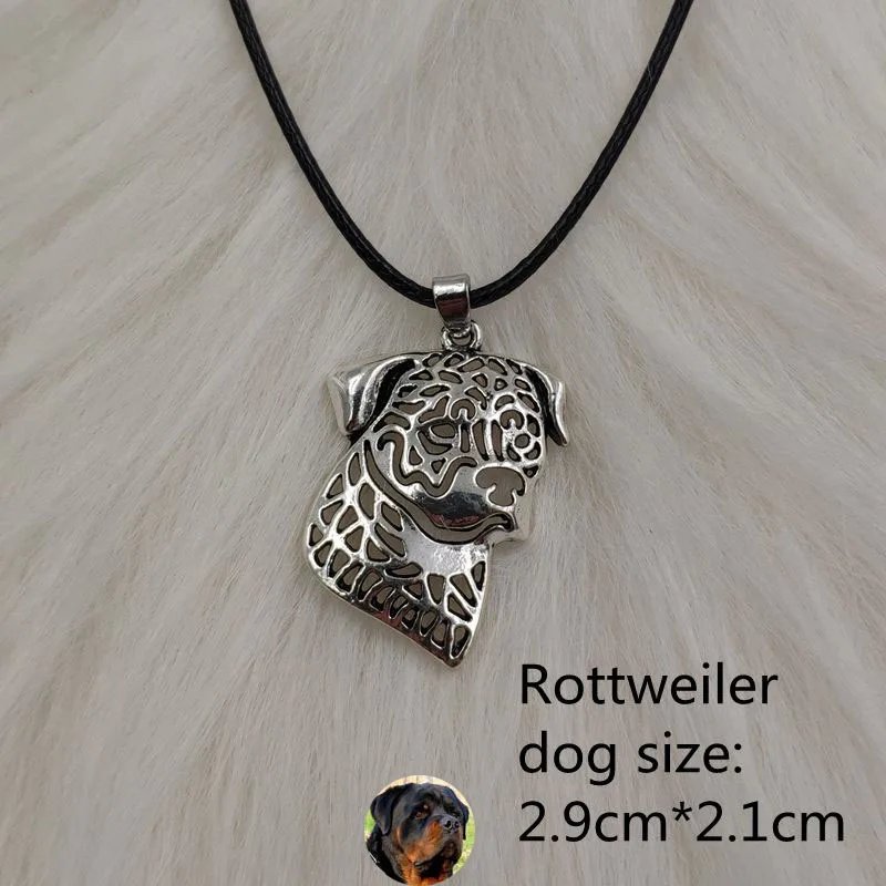 Rottweiler Ожерелье с подвеской в виде собаки и животного, античное серебро, Хаски, пудель, ювелирное изделие для женщин, мужчин, женщин, девушек, милых девушек в стиле панк - Окраска металла: Rottweiler