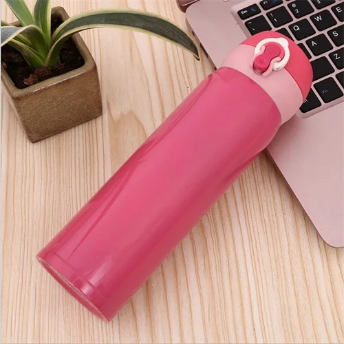 rose red Thremos кофейная кружка из нержавеющей стали, Термокружка, прыгающая крышка, бутылка, вакуумная колба, Термокружка для путешествий, термос, чашка для чая, кофейная бутылка - Цвет: rose red