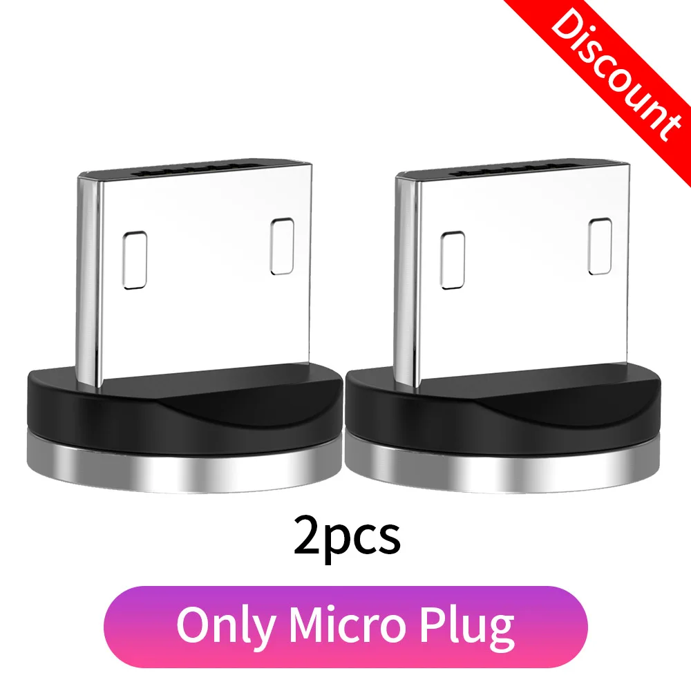2pc Micro Plug YBD 1 м Магнитный usb кабель для зарядки samsung Xiao mi Red mi Note 7 mi 9 mi cro USB C кабель USB провод для iPhone huawei Honor - Цвет: 2pc Micro Plug