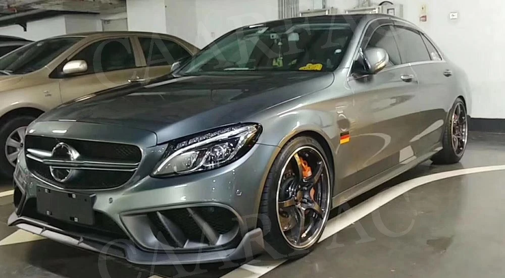 C Класс передний бампер вентиляционное отверстие выход крышка отделка для Mercedes Benz W205 C43 AMG C180 C200 Спорт- FogLamp гриль рамка FRP