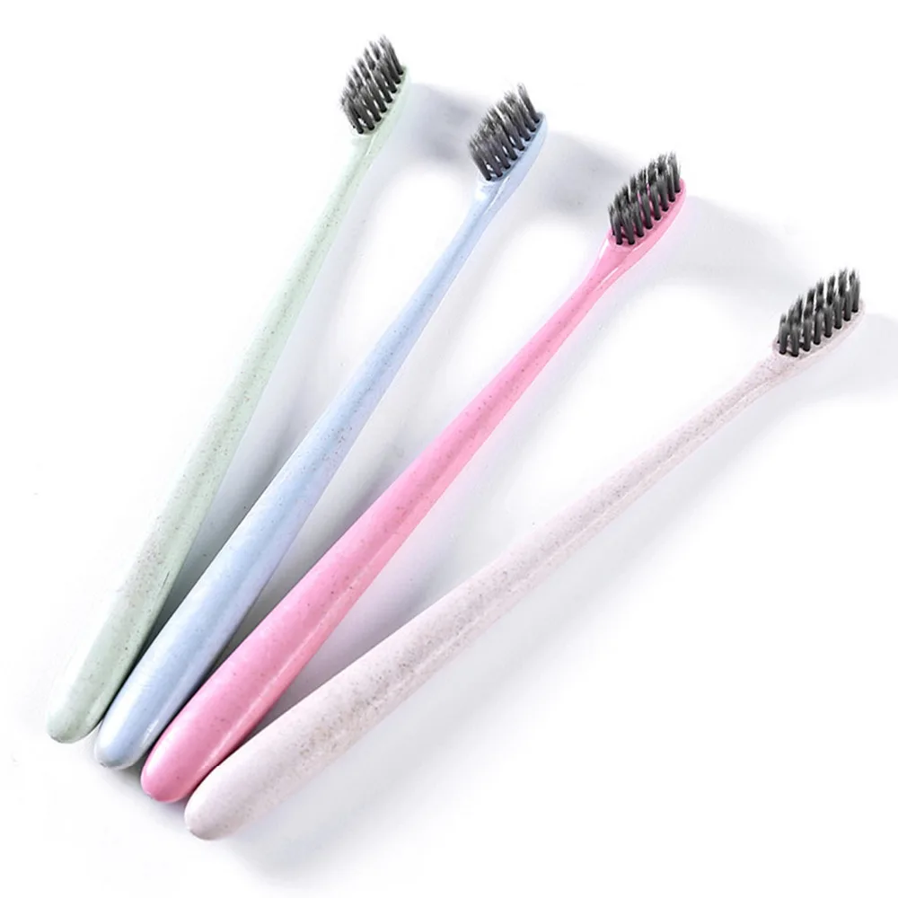 adult bamboo charcoal toothbrush soft pollution-free toothbrushes wheat straw biodegradable eco-friendly | Красота и здоровье