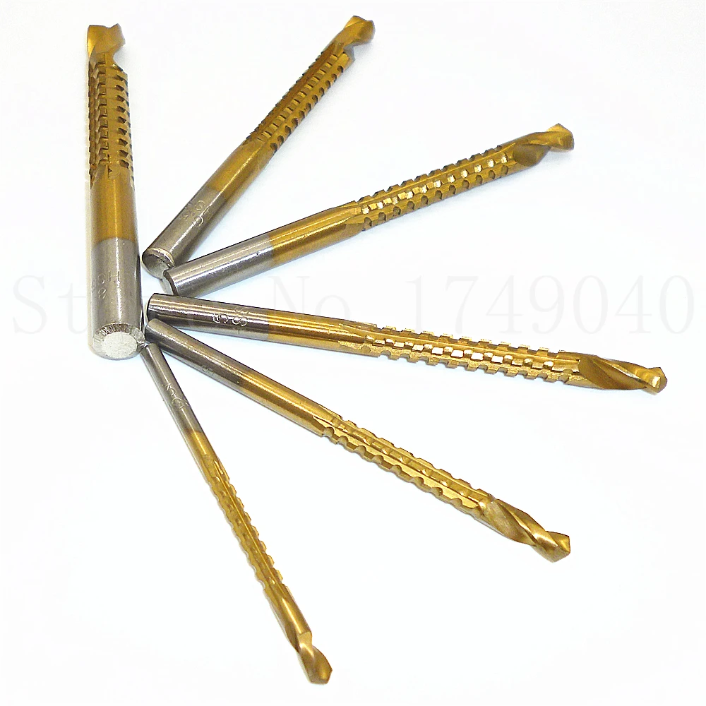 6 шт. набор сверл с титановым покрытием из быстрорежущей стали