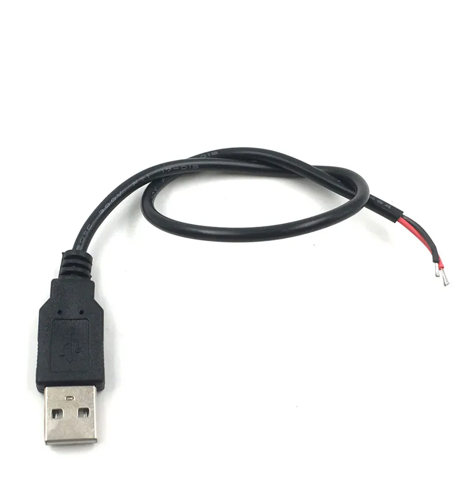 5 шт. USB разъем адаптера с проводом 32 см для светодиодных лент светодиодный шнур DIY 5 В DC разъем USB 2,0 разъем проводки
