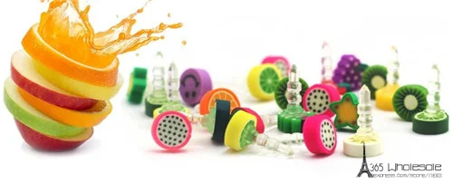 

Free shipping 100pcs/lot cute fruits soft rubber 3.5mm anti-dust earphone jack plug stopper cap for phones pads decoration gifts