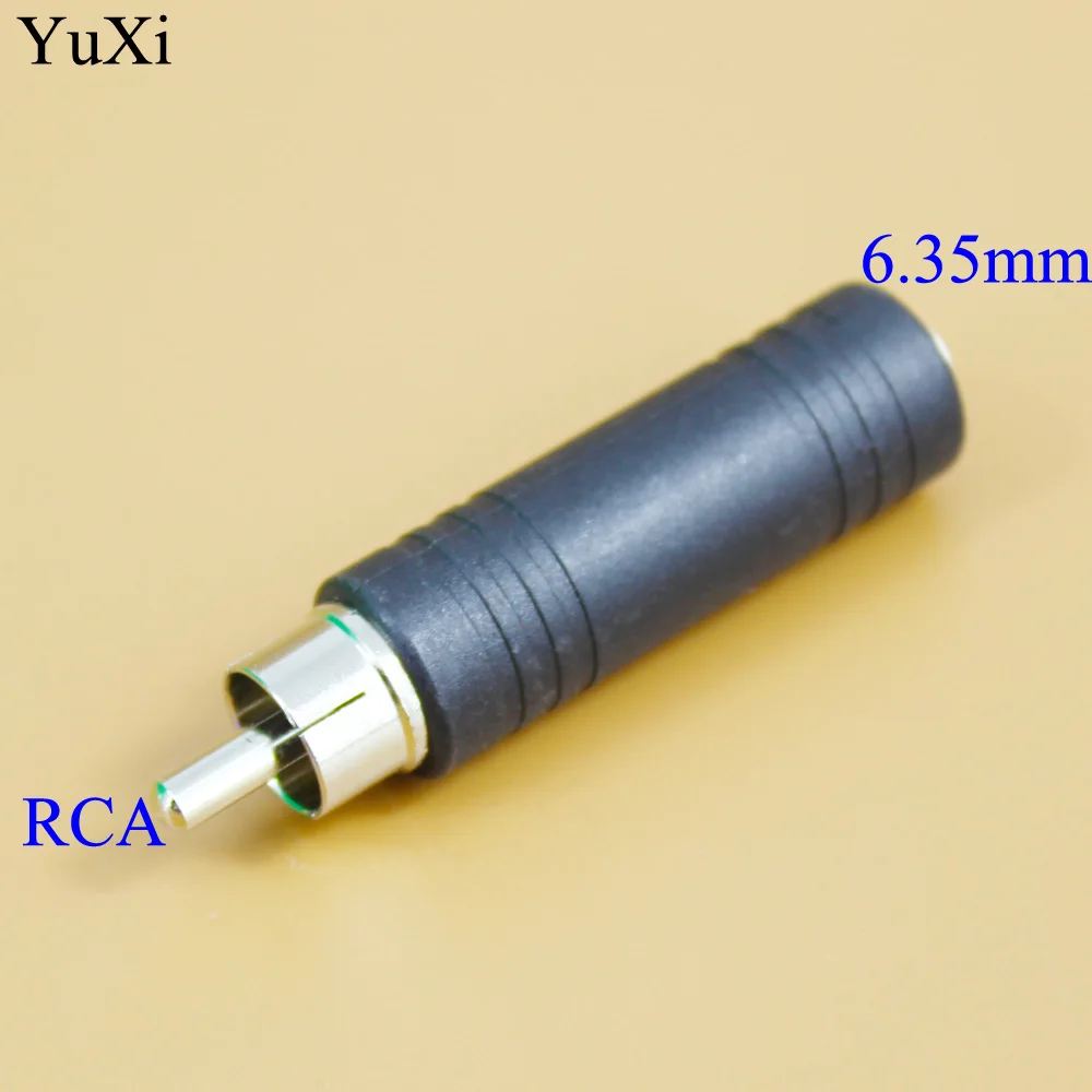 YuXi 1 шт. RCA штекер до 6 35 мм 3 полюсный стерео гнездо адаптер аудио M/F разъем