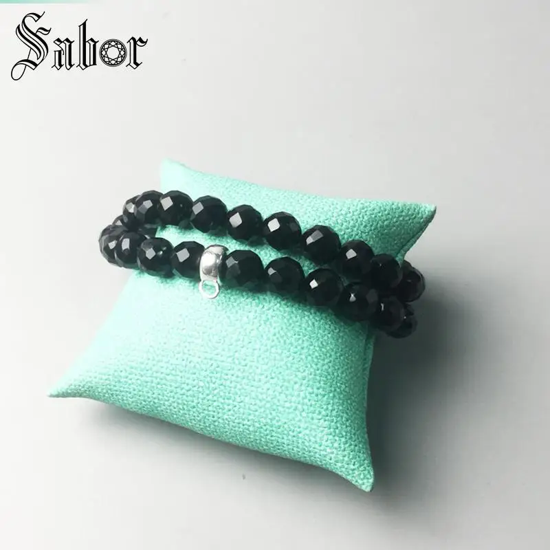 Ожерелье из черного оникса с серебряной подвеской 2019 женские модные ювелирные