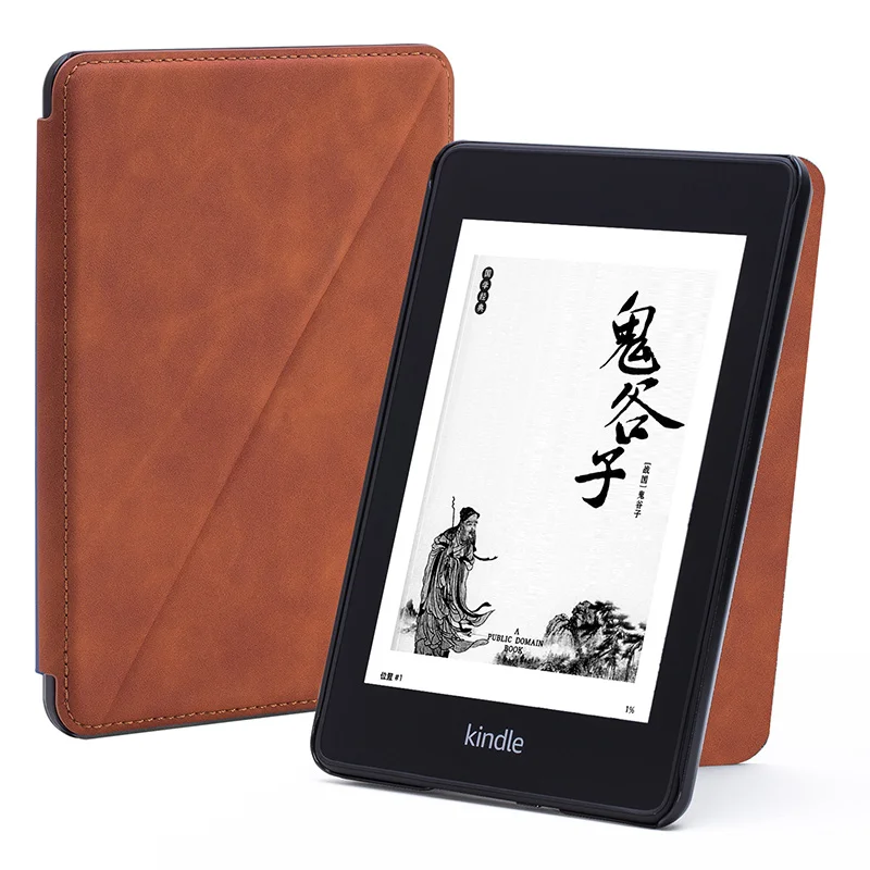 Business brown stand GAUGGER ультратонкий умный чехол из искусственной кожи для Amazon New Kindle Paperwhite 4 10th Generation - Цвет: Business brown stand