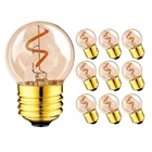 Золотой G40 мини-Глобус лампа 1 Вт 2200 K Edison Винтаж светодиодный спиральная нить лампочки E27 220 V E26 110 V светодиодная гирлянда, освещение с регулируемой яркостью