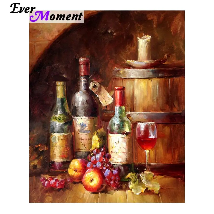 Полностью Алмазная картина вышивка крестиком старое красное вино погреб