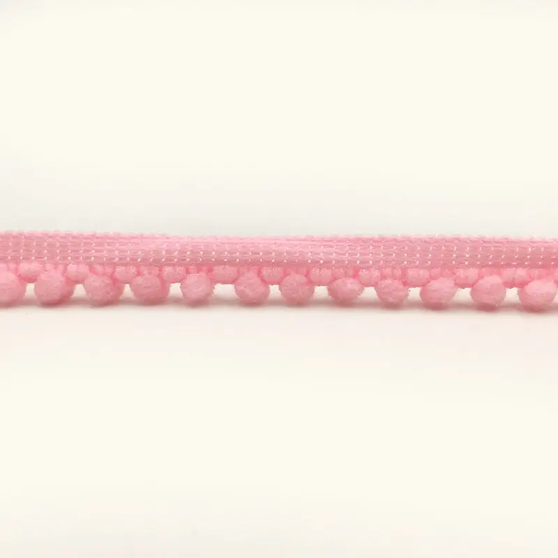 Light Pink 5 ярдов помпон отделка шар 11 мм Мини жемчужный помпон лента с бахромой швейная кружевная трикотажная ткань ручной работы аксессуары для рукоделия - Цвет: Light Pink