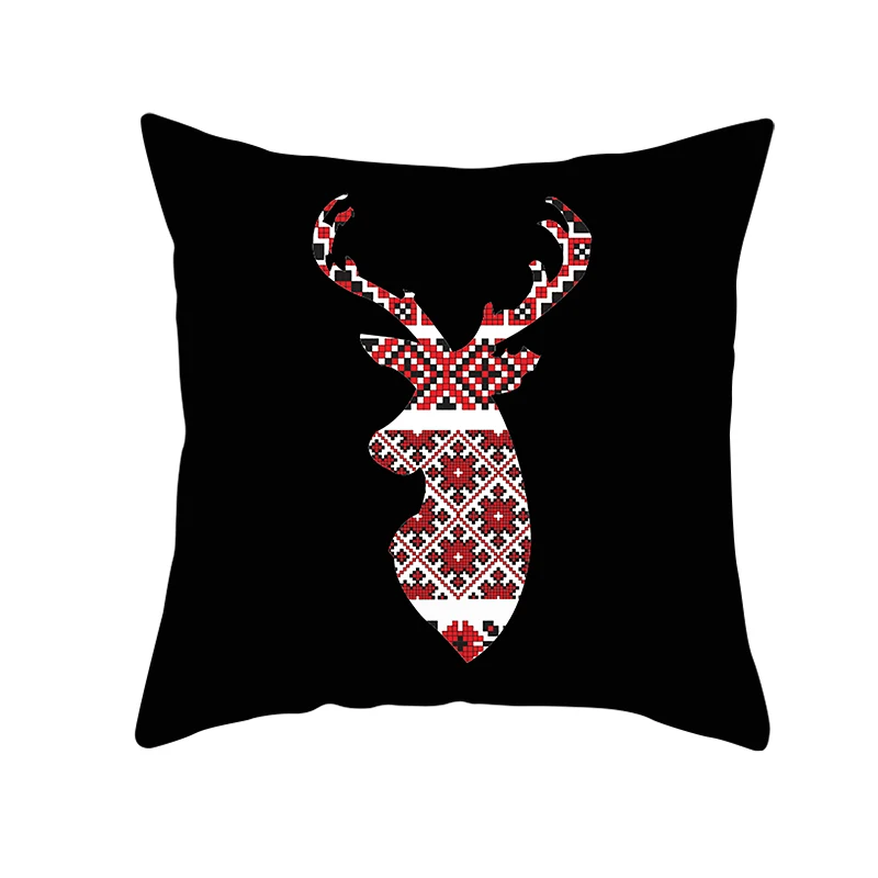 mling 1pcs 45x45cm Santa Claus Christmas Tree Pillowcase Peach Skin Pillowcase Waist Pillow Polyester Throw Pillow Case Cover