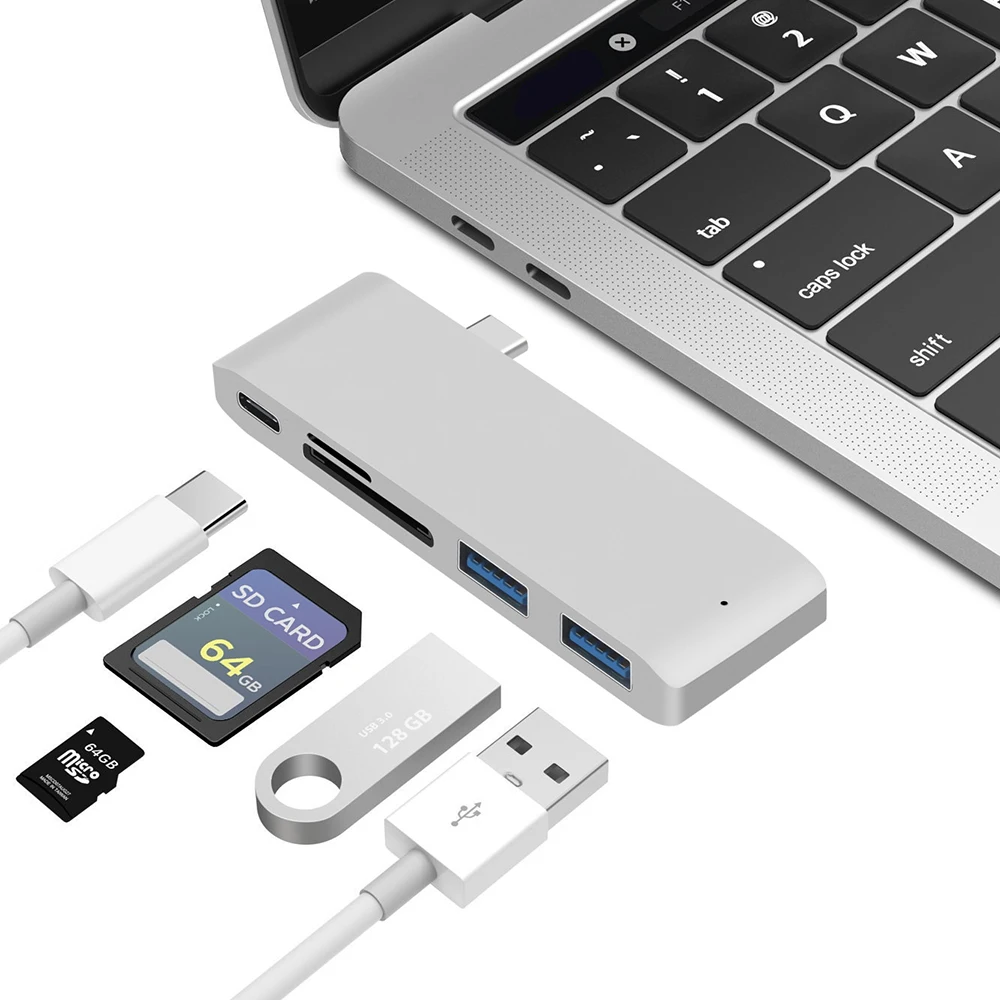 USB-концентратор 5 в 1 Type C на USB 3 0 кардридер для SD/TF-карт | Компьютеры и офис