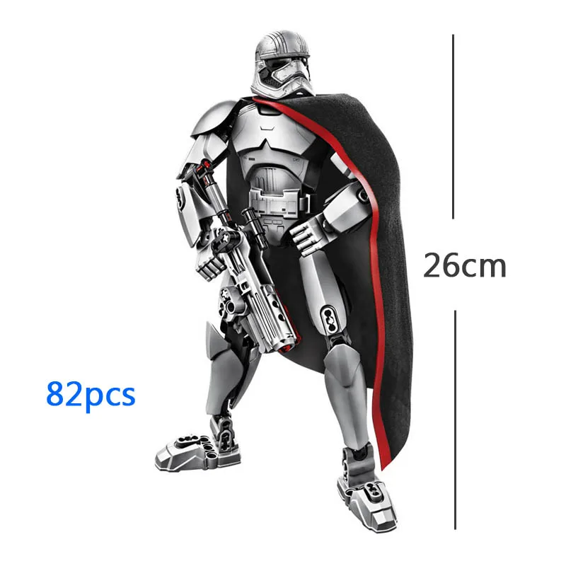 Captain Phasma NoBox Звездные войны последний джедай сборная фигурка Rey Chewbaccad Kylo Rend Fin клон капитан люк строительные блоки Скайуокера игрушка - Цвет: Captain Phasma NoBox