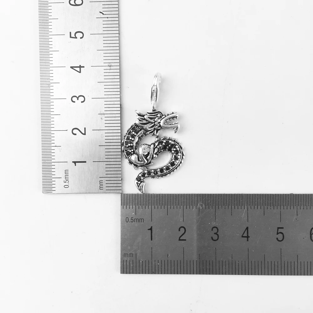 Black Dragon Charm Pendant Fit Bracelet &amp Necklace 2019 New Trendy 925 Sterling Silver Good Making Jewelry Gift For Women Bijoux |