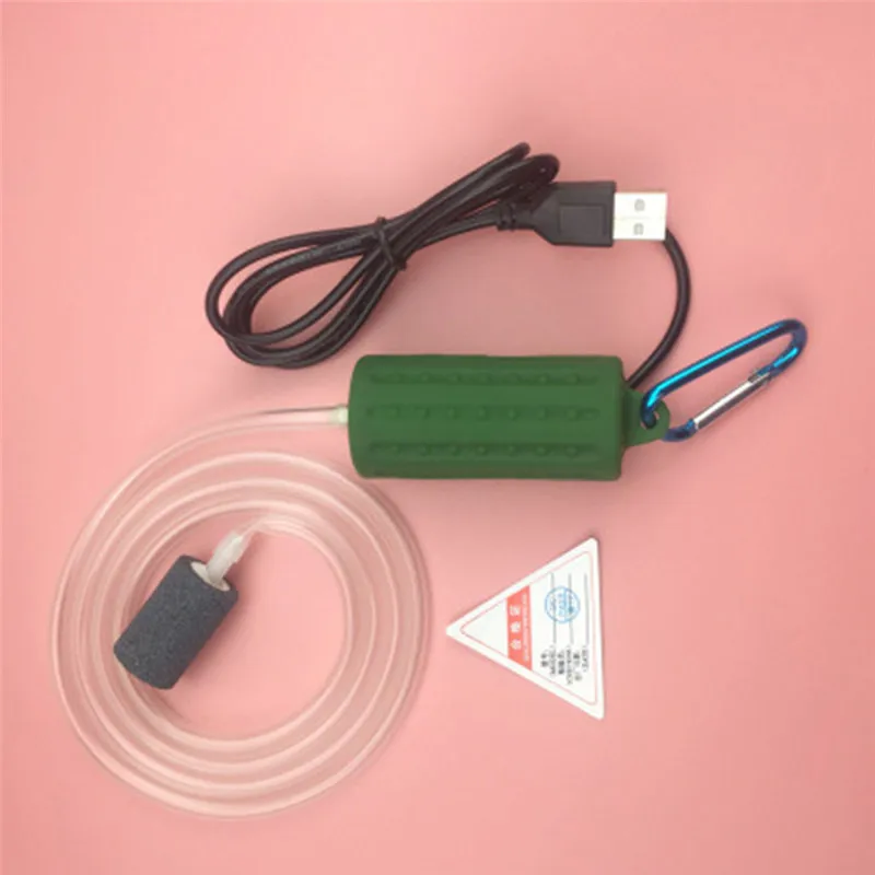 Green Аквариум Мини USB кислородный воздушный насос с аксессуарами камень обратный клапан трубки немой энергосберегающие принадлежности аксессуары для аквариума - Цвет: Green