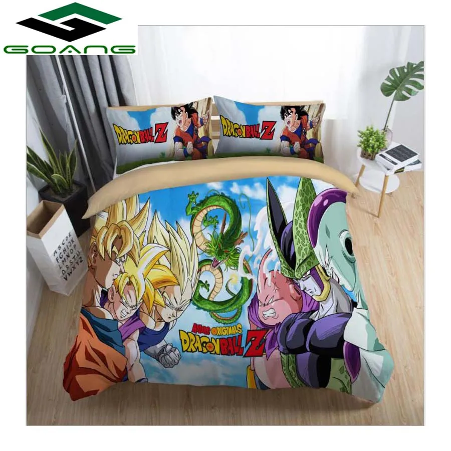 Серый Набор постельного белья GOANG queen size с 3d цифровой печатью, мультяшный Пикачу, простыня, пододеяльник, подушка, 3 шт., Детский Комплект постельного белья, покемон - Цвет: Серый