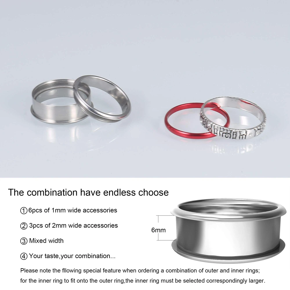 Dicsgee Boho Jewelry Trendy Stainless Steel Rings For Women Fashion Interchangeable Inner Anel Femme Bijoux Bague | Украшения и