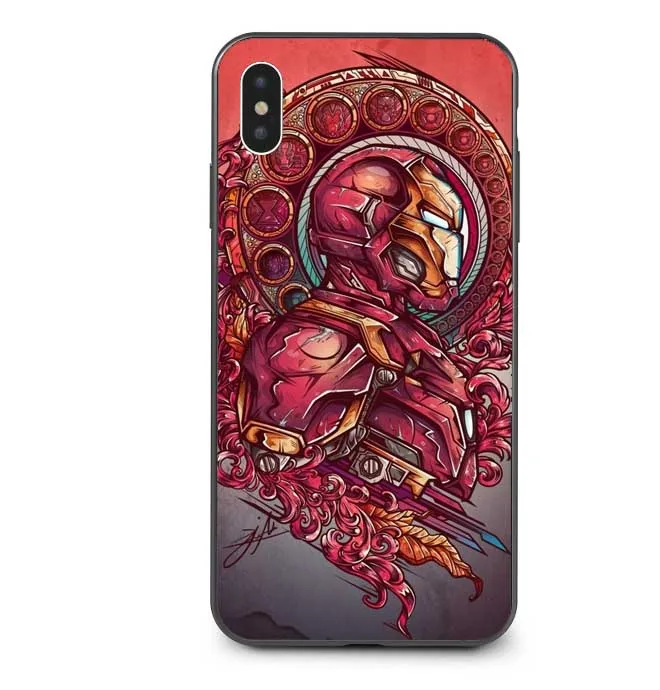 Чехол для iPhone X XS MAX XR 5 5S SE 6 6splus 7 8 Plus с изображением Человека паука Железного