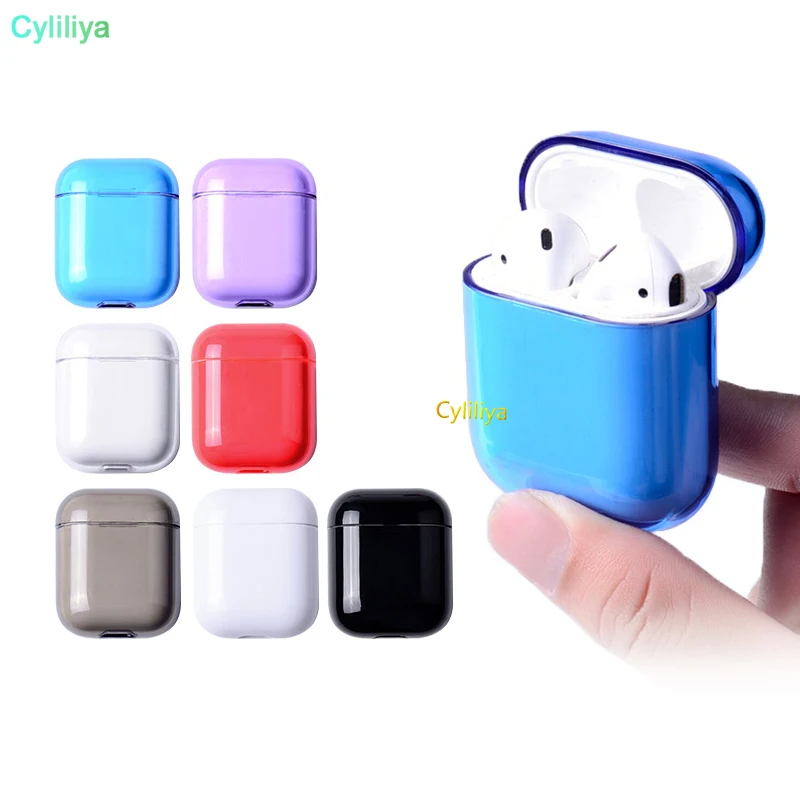 200pcsEarphone Защитный чехол противоударный прозрачный цветной Air Pods защитный Жесткий